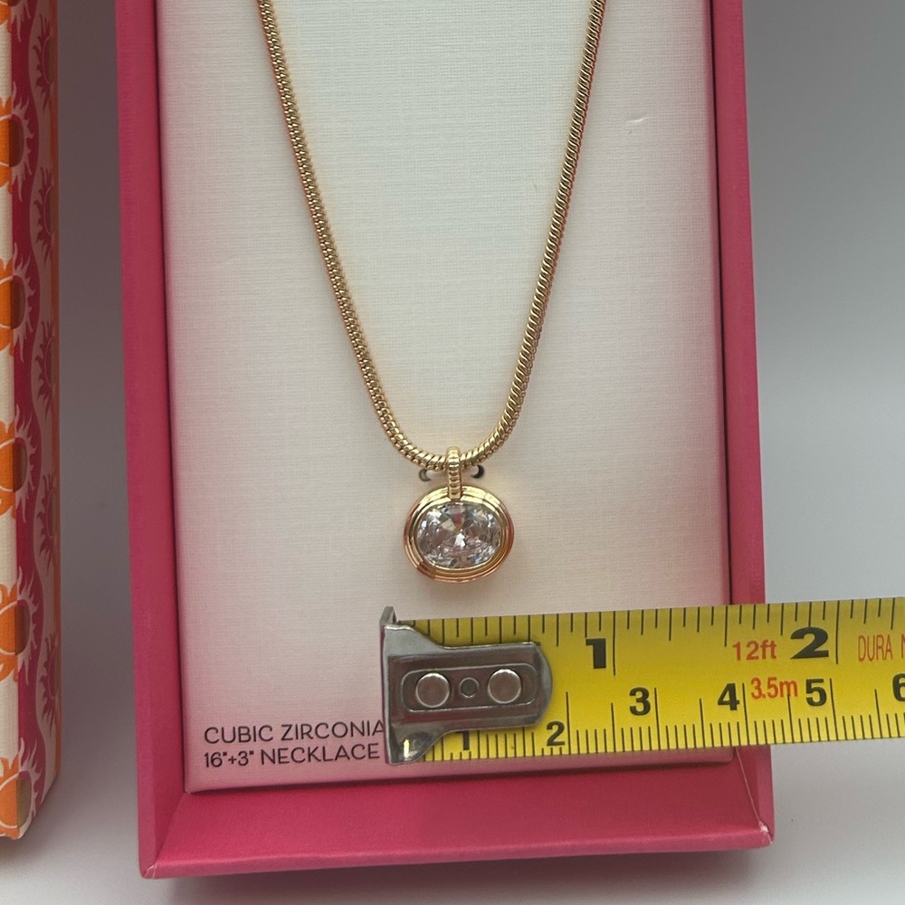 *New* Piper K Gold and Round Cut Cubic Zirconia Necklace - Picture 3 of 5